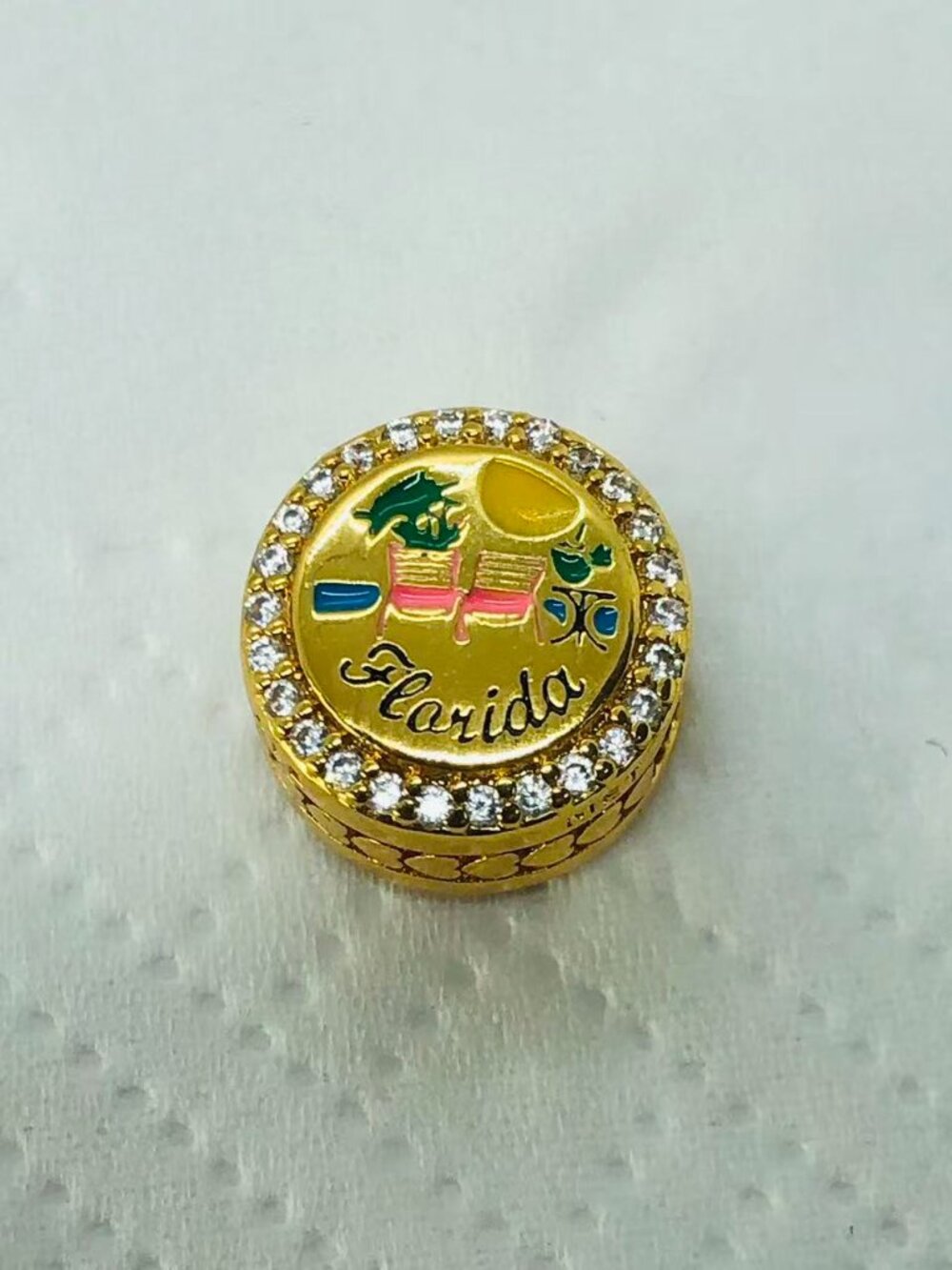 ✨ ✨Pandora Aruba Beach Charm /flamingo Bead Charm  gold